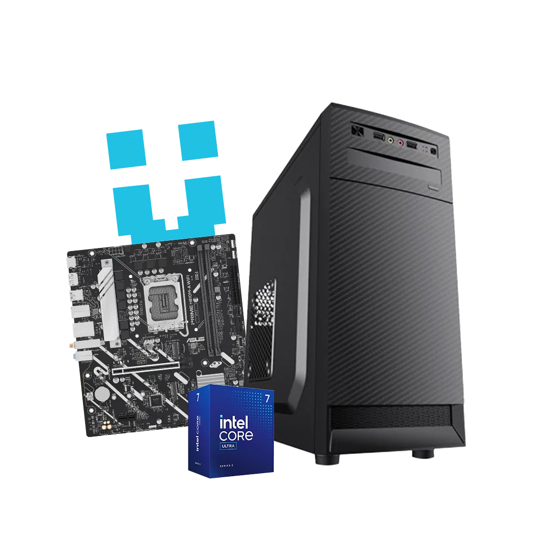 High-performance desktop workstation with Intel Core i7 and ASUS motherboard for creators