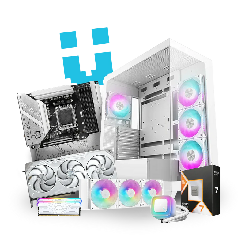 Brutech Invisio Epic White Gaming PC – RX 9070 XT 16GB, AMD 
Ryzen 7 9850X3D 3D V-Cache, DeepCool CG580 White, MSI Project 
Zero – White Gaming PC South Africa