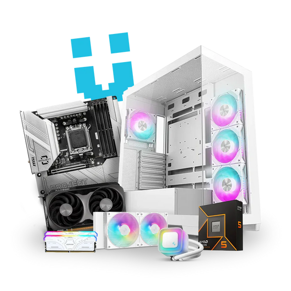 Brutech Invisio Uncommon White Gaming PC – RTX 5060 Ti 16GB, 
AMD Ryzen 5 9600X, DeepCool CG580 White, MSI Project Zero – 
White 1440p Gaming PC South Africa